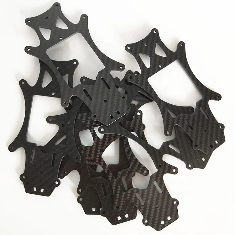 Customized Carbon Fiber Sheet Composite Accessories Parts Shape Cut With Laser Cutting Machine