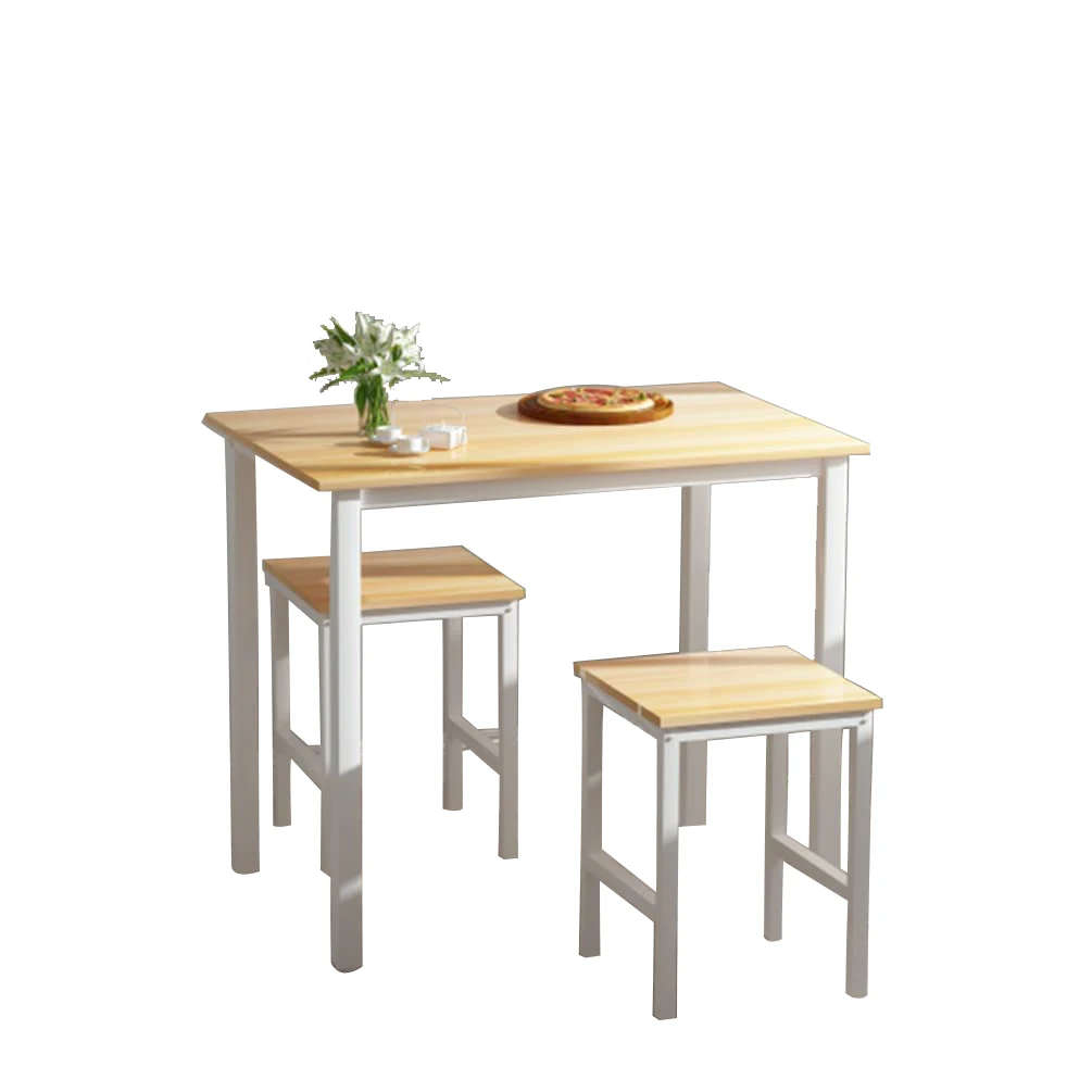 3 Piece Dining Table Set Space-Saving Table Set for Kitchen Dining Room Small Kitchen Table with 2 Stools