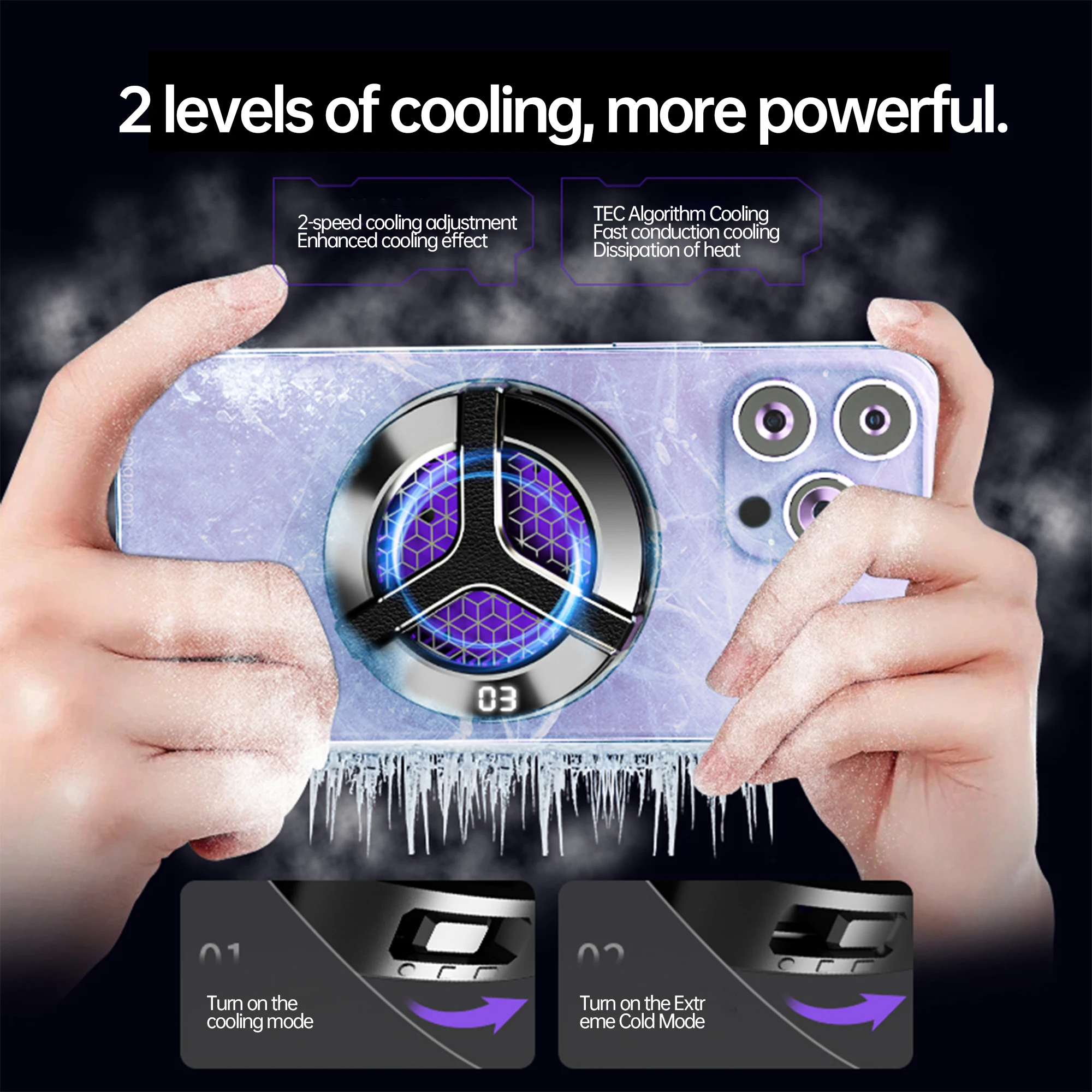 For iPhone Android phone Explosive New Products High-power chip Mobile Phone Cooler Cooling Fan Cell Phone