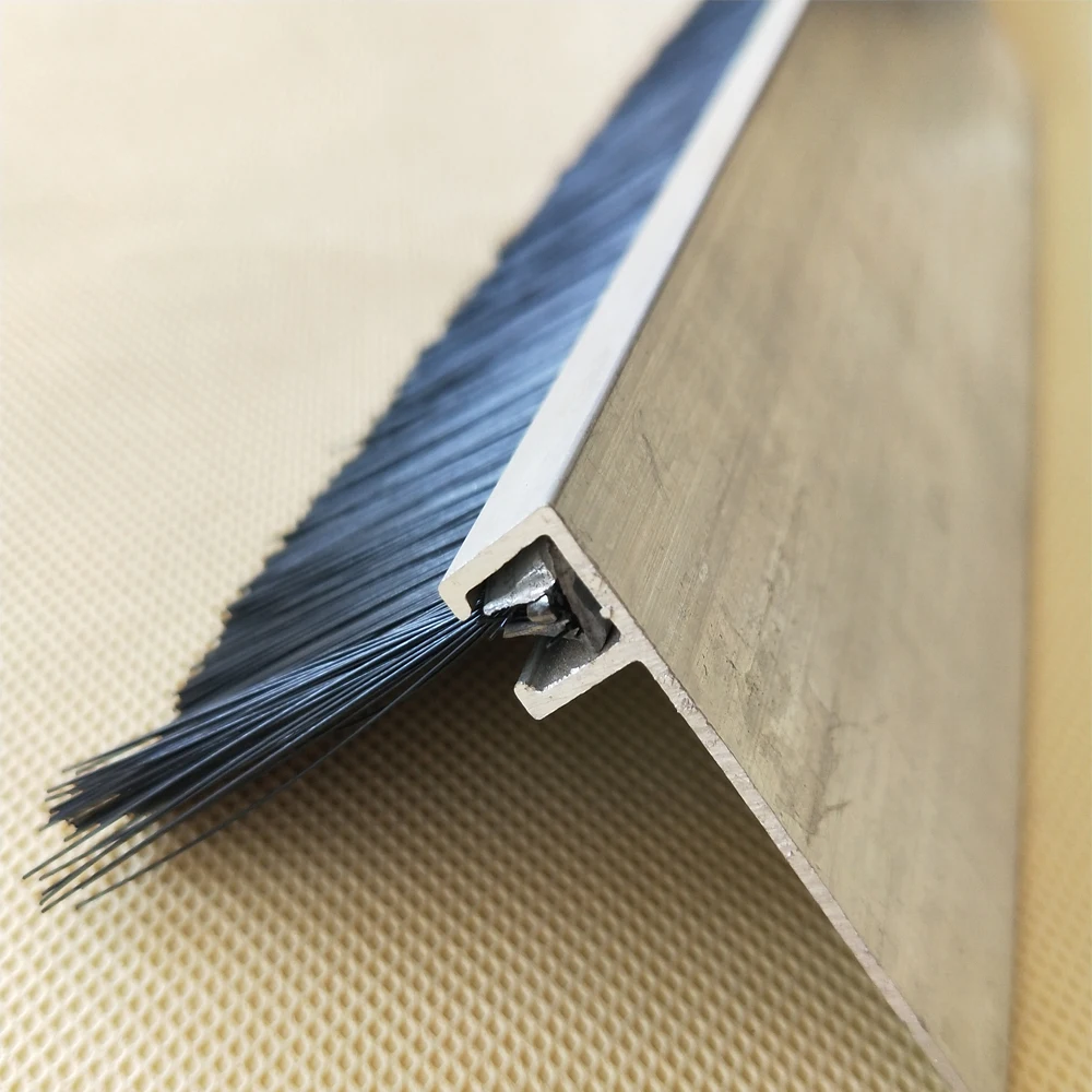 Industrial Customized Door Sweep Weather Metal Channel Strip Brush With Nylon Fiber