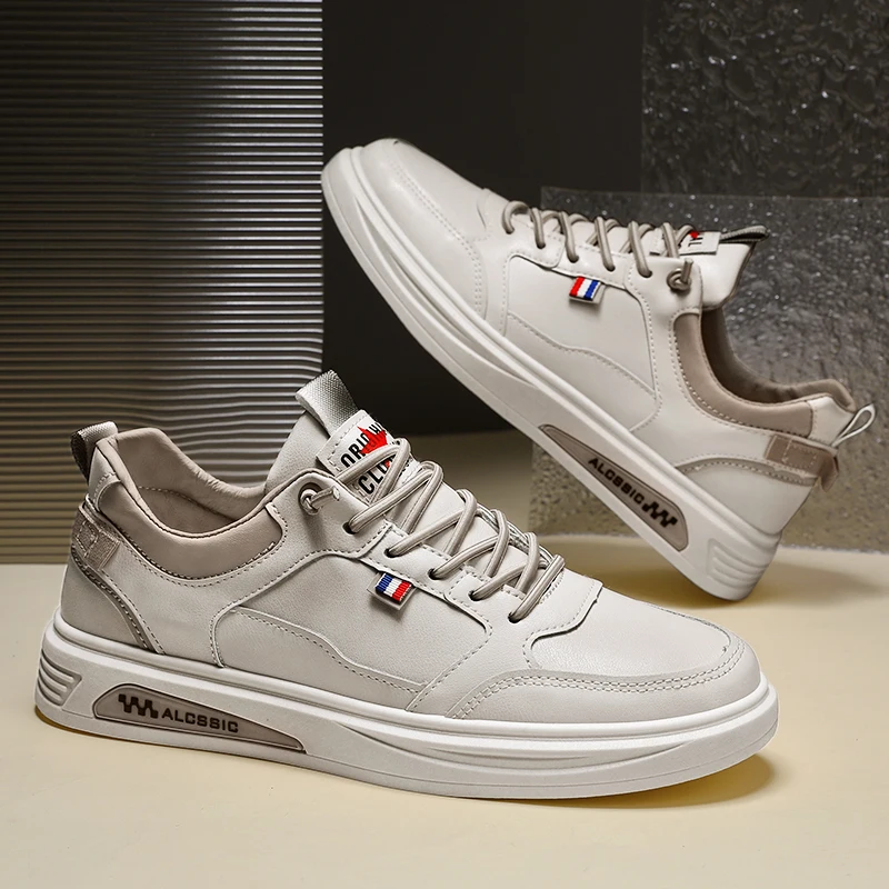 Fashion design khaki men sneaker hot selling new cool flat sole walking shoes support custom logo men casual shoes