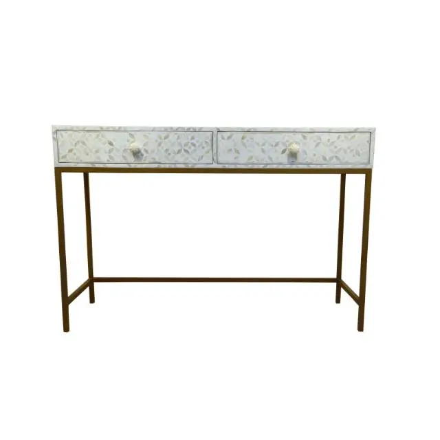 Bone Inlay 3 DRW Hall Table Floral White 120X40X80 CM Quality Classic Designs Luxury Collection Wholesale Home Console Tables