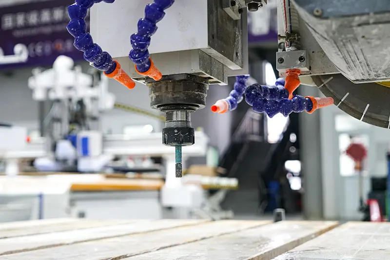 4 Axis CNC Bridge Saw Stone Slab Cutting Machine 3220 CNC Marble Quartz Kitchen Countertop Making Machine From Blue Elephant