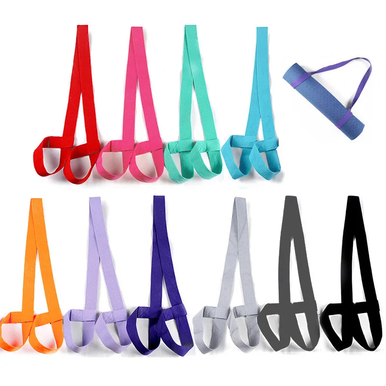 
High Quality Custom Sports Sling Shoulder Carry Belt Exercise Stretch Fitness Elastic Yoga Belt Yoga Adjustable Mat Strap Belt 