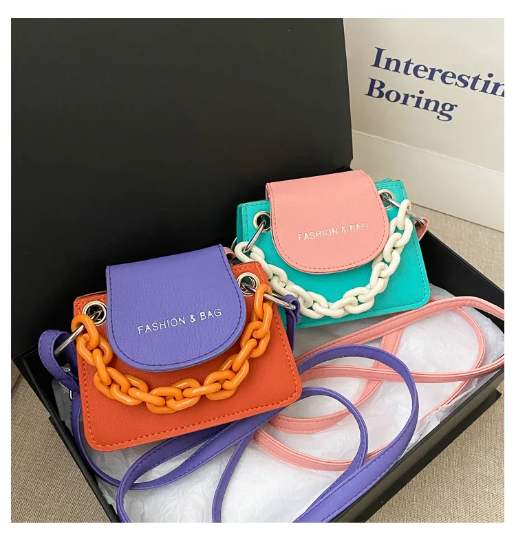 Fashion Girls Pu Leather Bags Coin Purses Kids Shoulder Bag Wholesale Mini Handbag