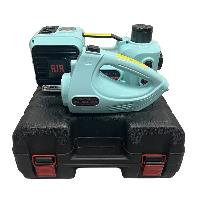DC 12V5Ton Car Electric Tire Lifting Car Jack Hydraulic Air Inflatable Car Floor Jack With Impact Wrench And Tire Gauge Air Pump