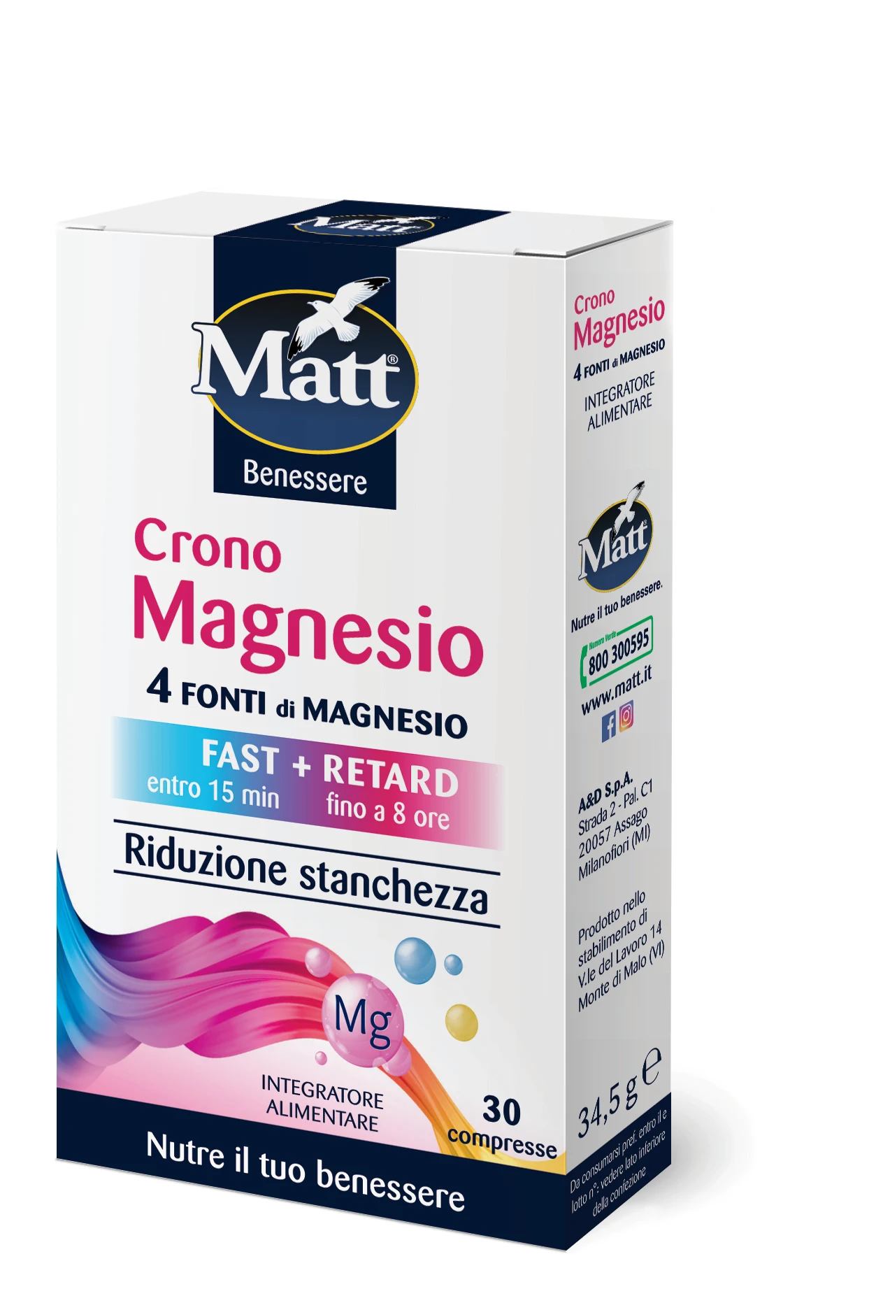 Matt Nutritional Food Supplements Fatigue Reducer Four Sources Of Magnesium Dual Fast Retard Action For Wellness