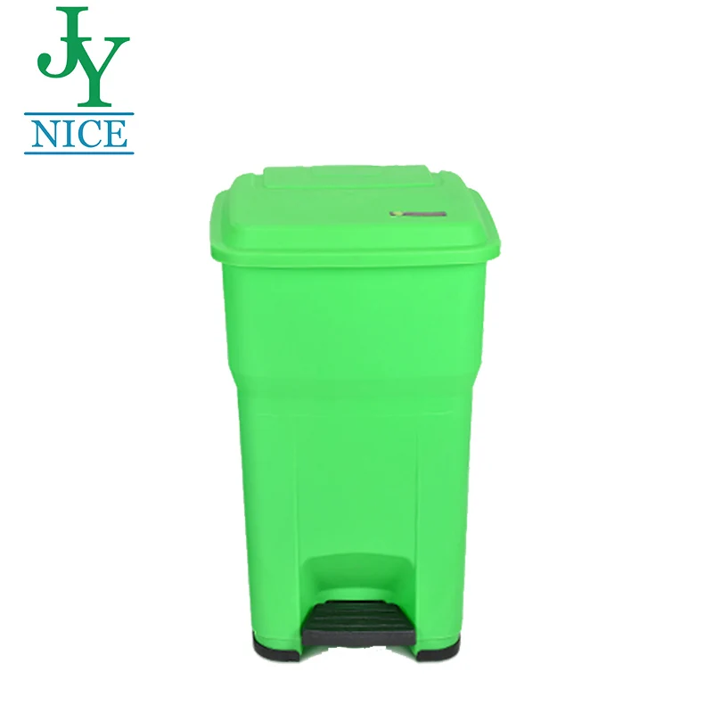 Plastic dustbin garden waste bin red foot pedal trash can with pedal rectangular