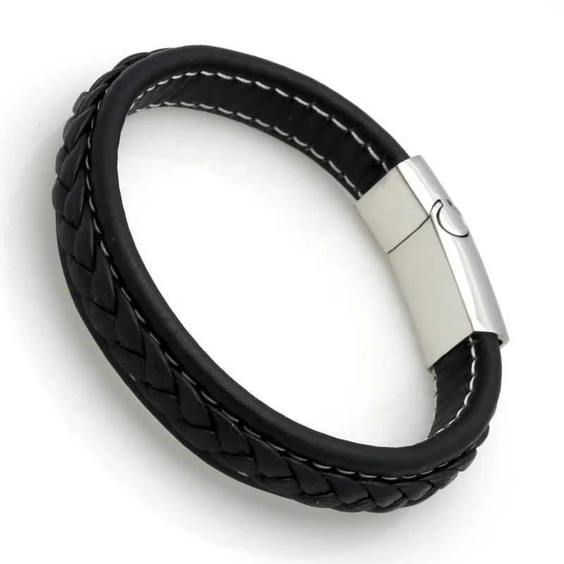 Leather Bracelets Men Stainless Steel Multilayer Braided Rope Bracelets For Male Female Bracelets Jewelry