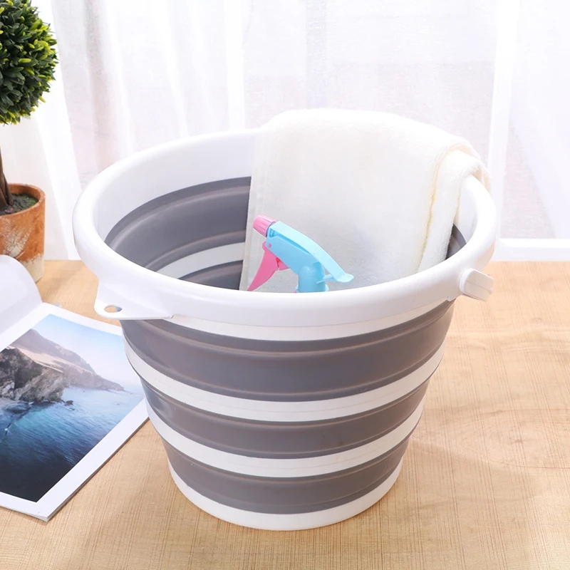 Foldable Bucket Car Wash Outdoor Fishing Round Bathroom Kitchen Bucket