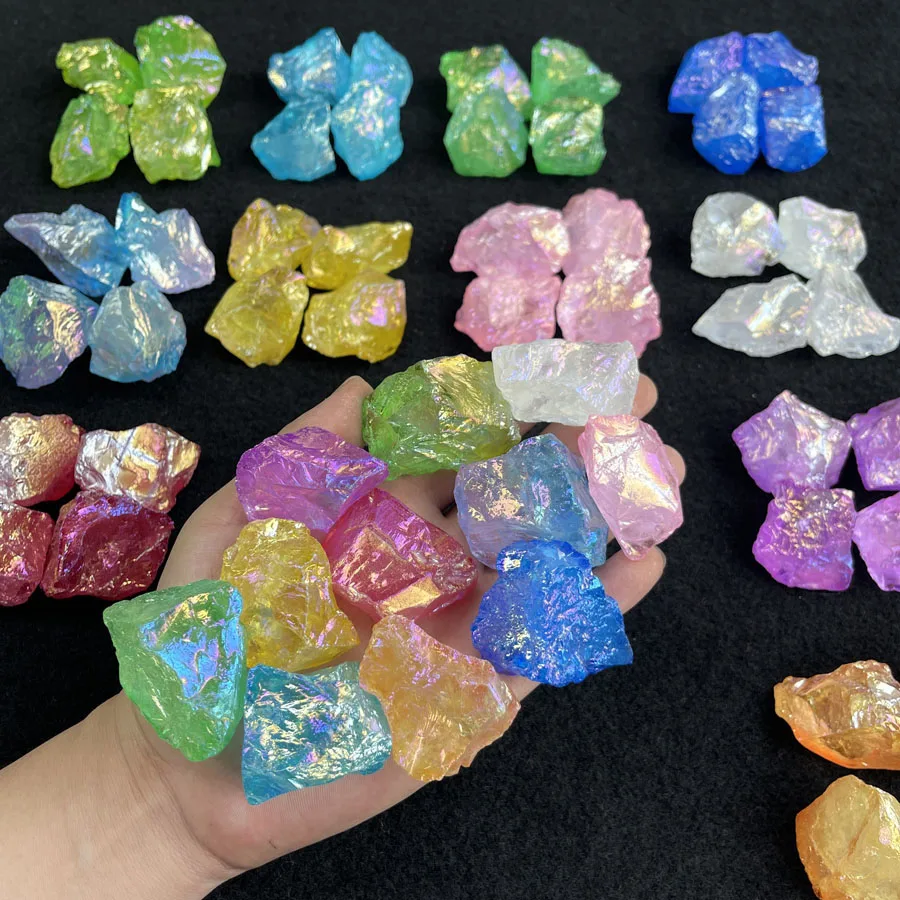 Wholesale Colorful Healing Stones Raw Aura Quartz Crystal Stone For Healing