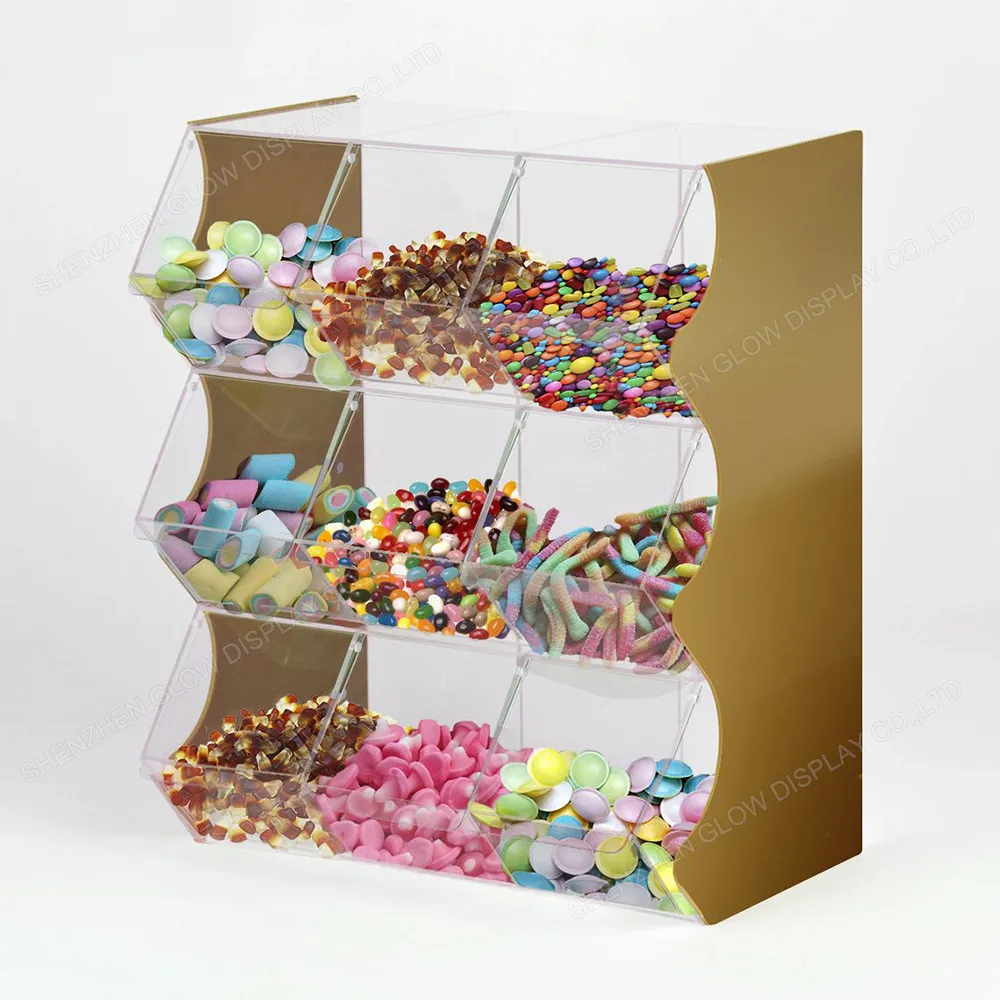 Colorful   side  acrylic  display is designed to attractively present your candy  for Shops Parties Weddings  home