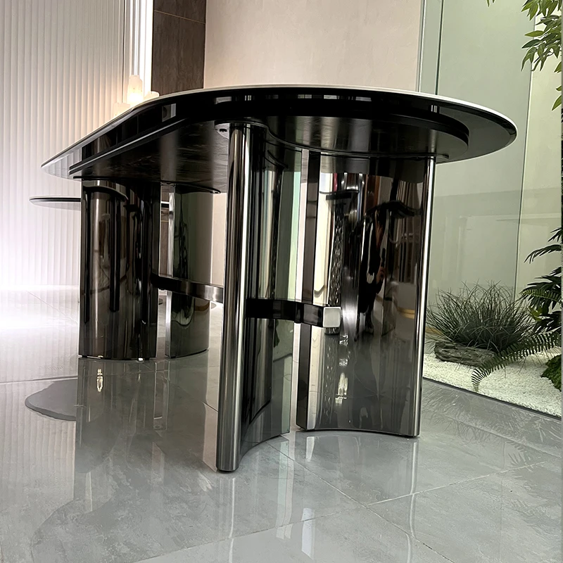 Итальянский минималистский керамический обеденный стол Spinnakerd, ламинированный прямоугольный дизайнерский минималистский обеденный стол для дома, ресторан, длинный стол