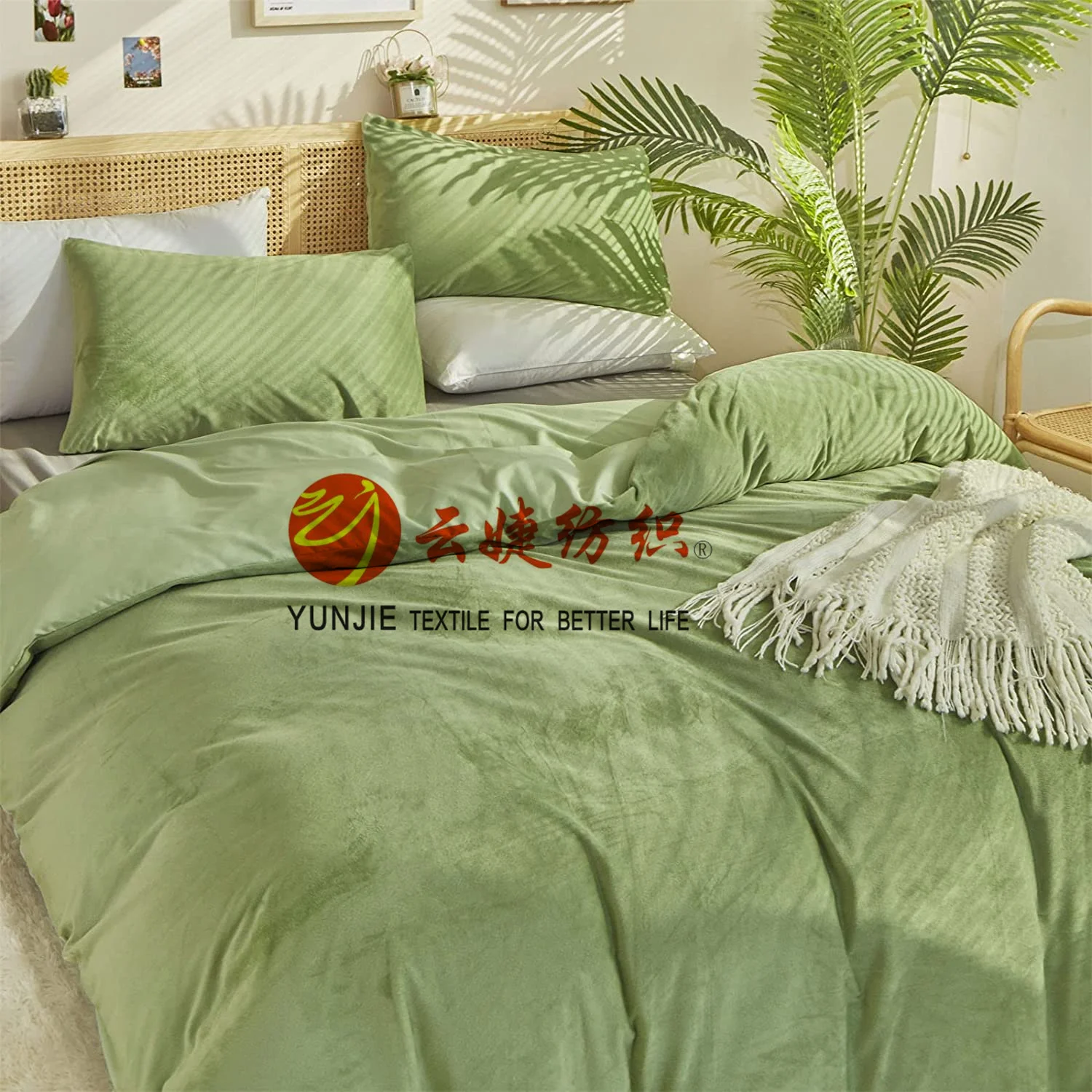 Plush Fluffy Soft Polyester Micro Velvet Bedding Comforter Sets Quilt Blanket Fabric