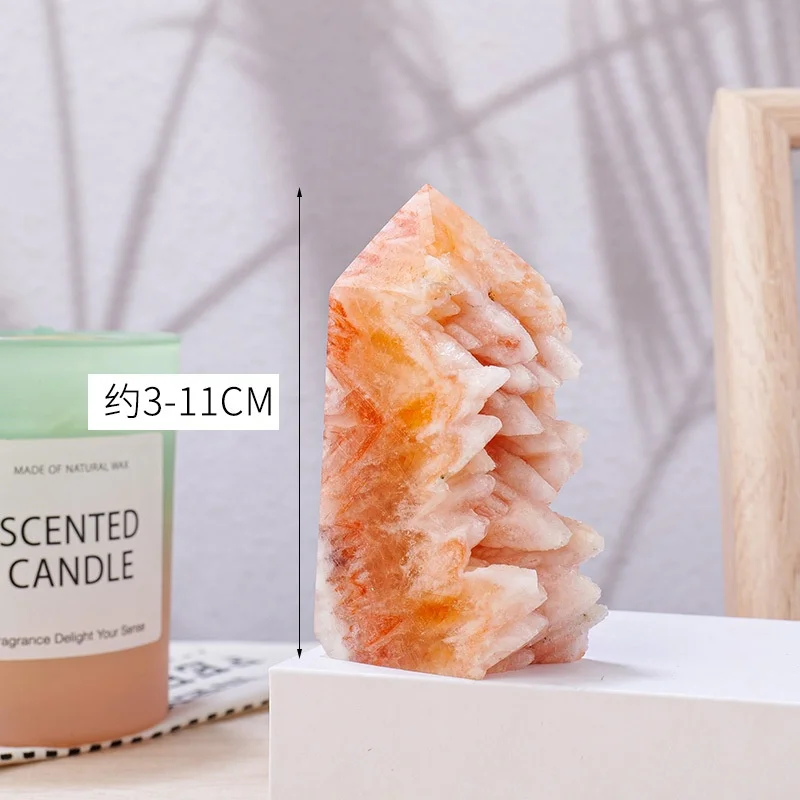 Wholesale raw gemstone specimen tower point healing reiki red crystal teeth point for decoration
