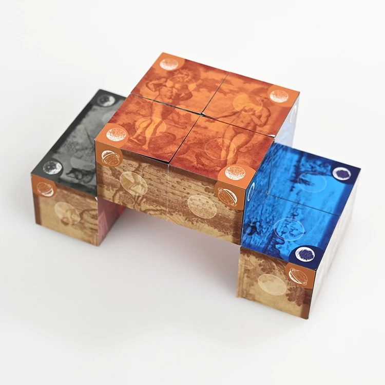 Custom Promotional Advertising Paper Magic Cubes Magnetic Folding Magic Photo Cube