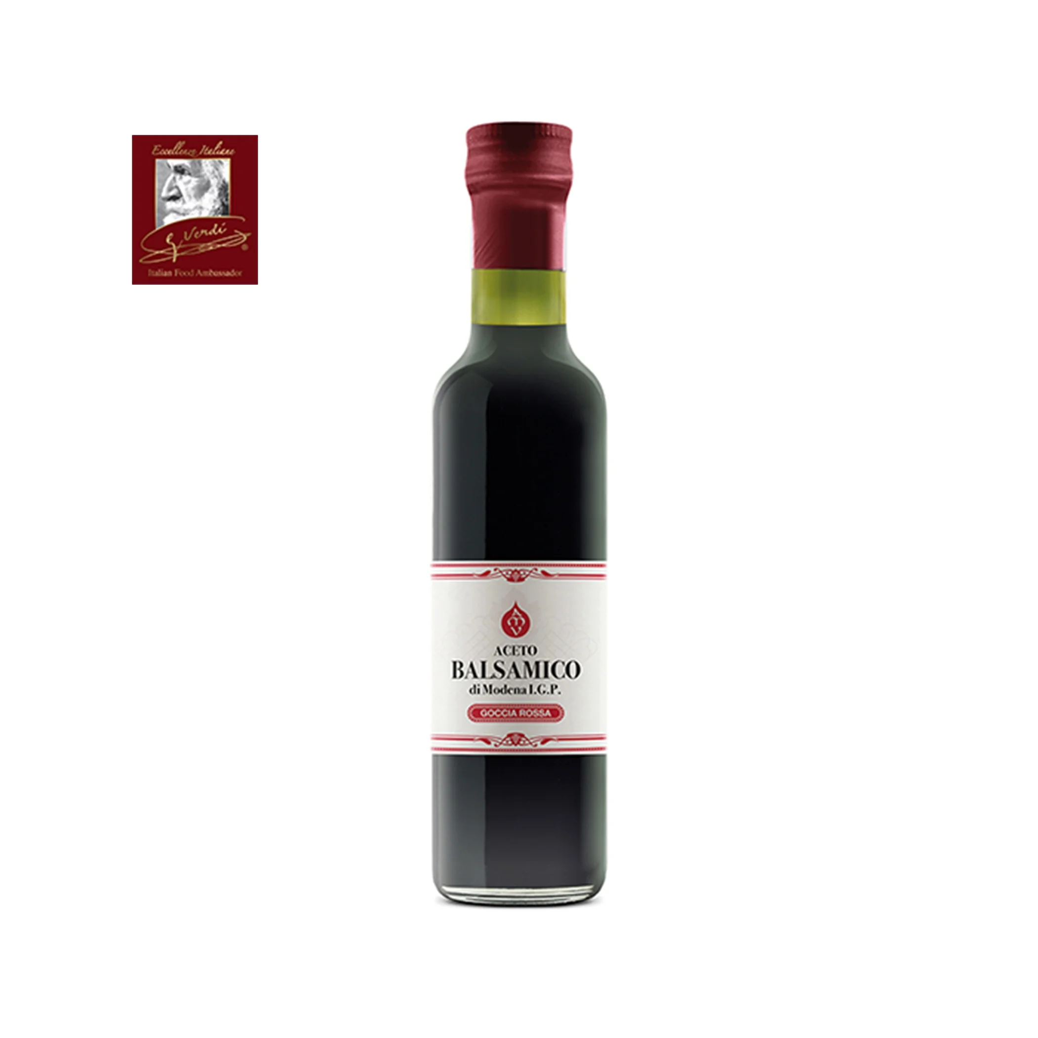 Balsamic Vinegar of Modena PGI Red Drop Balsamico IGP Goccia Rossa -bottle 250ml GV GVERDI Selection Italian food Made in Italy