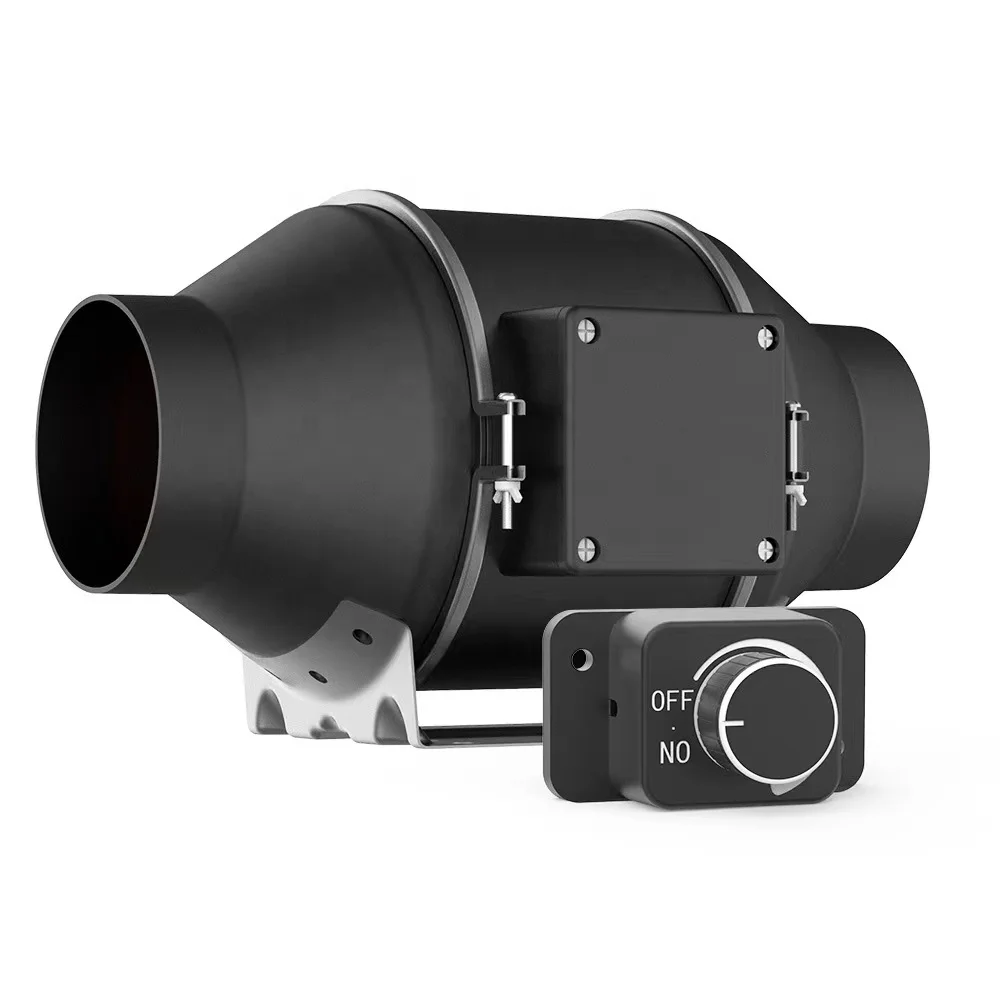 Silent 100mm 4 inch Duct Fan with External Speed Regulation Ventilation Booster Duct Wall Exhaust Fan for Grow Tents Hydroponics