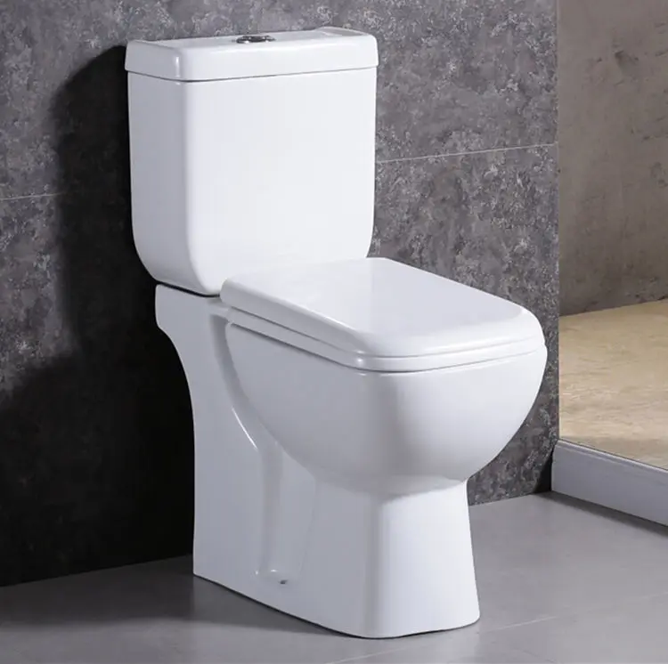 Sanitary ceramic square shape bidet toilet seat two piece close coupled toilet with bidet