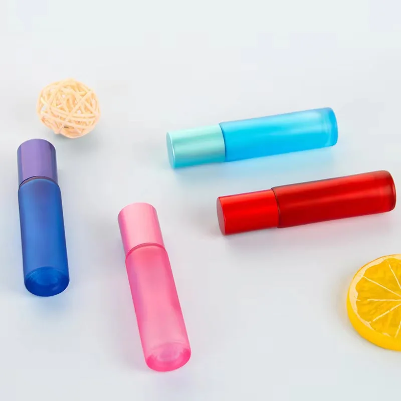 10ml Multicoloured Essential Oil Perfume Glass Roll on Bottle with Stainless Steel Roller