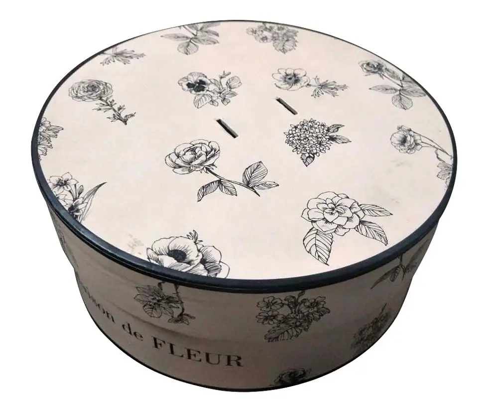 
Luxury print inside and outside round candy boxes chocolate box hat boxes candle box 