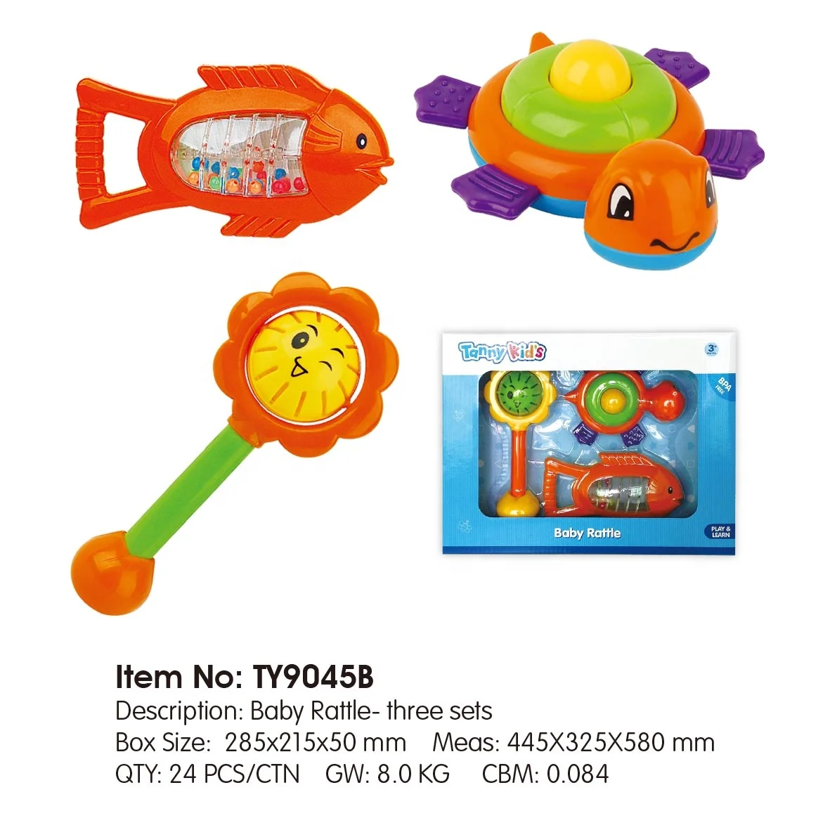 Factory Wholesale Infant Educational Rattle Toys for Babies Safety Toys Newborn Shaker Set Colorful Baby Rattles Toy Sets