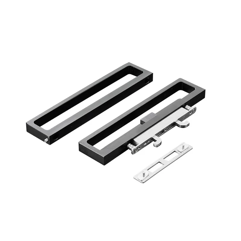 Aluminium Alloy Commercial Home Sliding Floor Long Door Lock Pull Handle With Key Lock