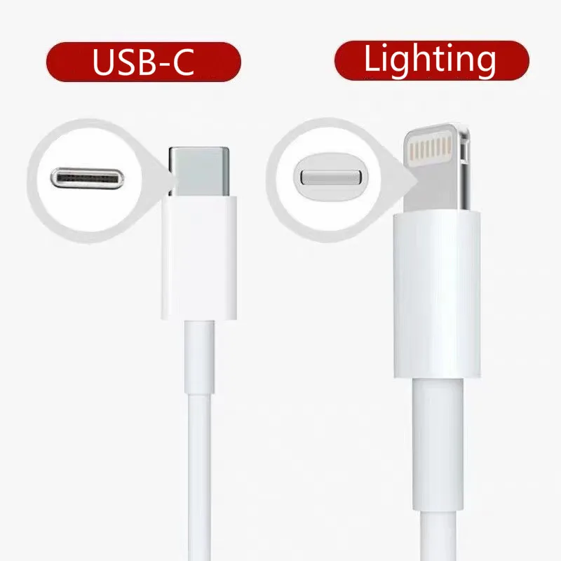  Быстродействующее зарядное устройство PD 20 Вт USB-C адаптер Универсальный мобильный телефон быстрое с кабелем для iPhone iPad