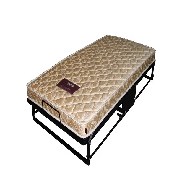 Popular rollaway foldable portable bed with mattress easy match metal frame