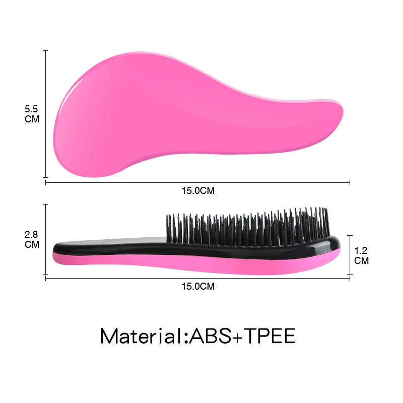 Brand Your Own LOGO Mini Travel Detangling Massage Hair Brush With Cleaning Claws Small Hair Brush