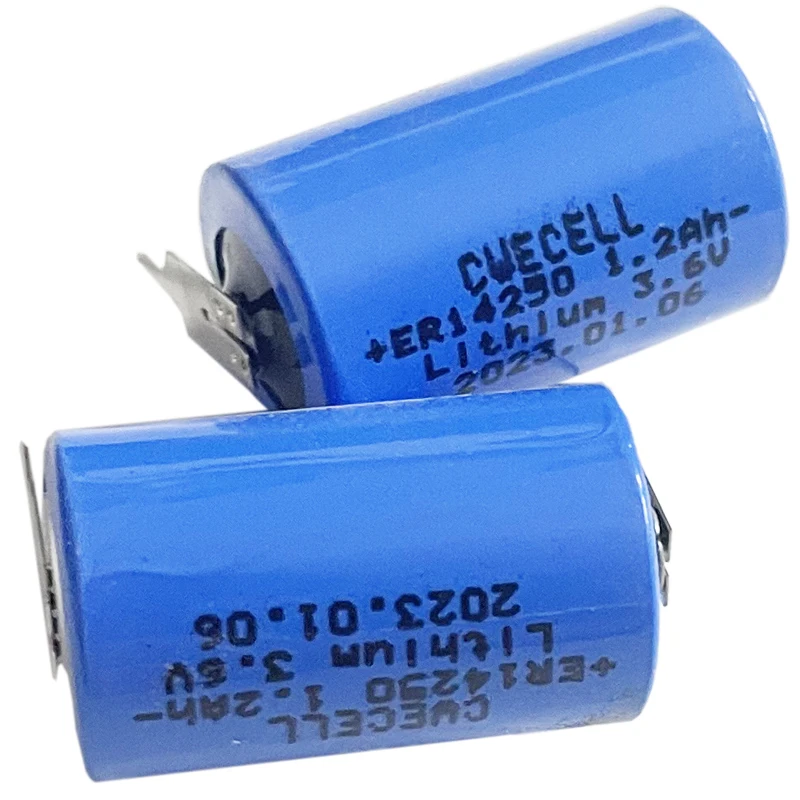 ER14250 Non rechargeable 3.6V Lithium Battery Li-SOCL2 1/2 AA 1200mAh 14250 14505 14335 17505 2PT