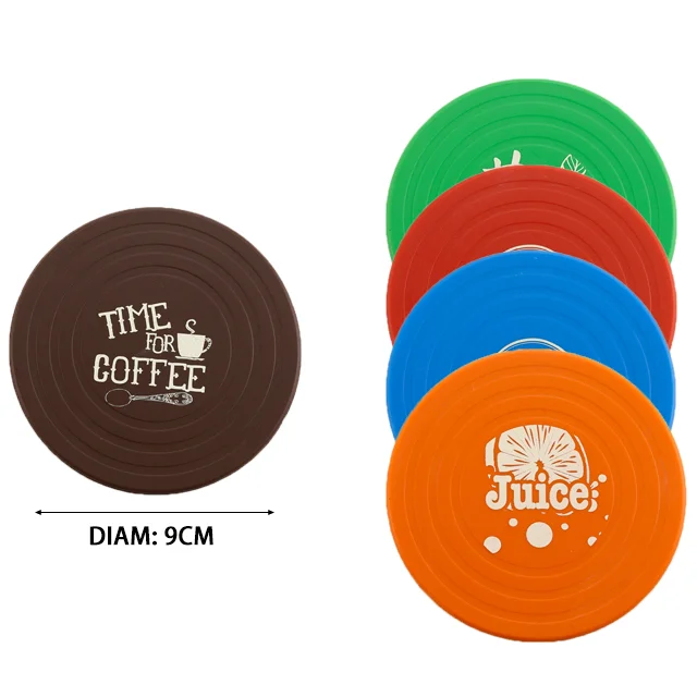 Изготовление на заказ Печать логотипа циновка чашки силиконовые подставки под наборы для напитков, чашки пива чай