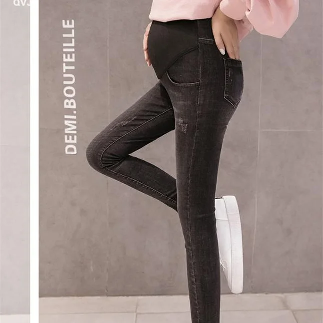 2019 autumn new pregnant women denim trousers