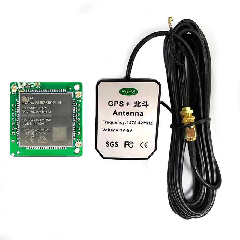 SIMCOM SIM7600G-H R2 CAT4 Kits Breakout Board LTE Cat-4 4G / 3G / 2G Support IoT Module Development Board +4G GPS antenna Kit
