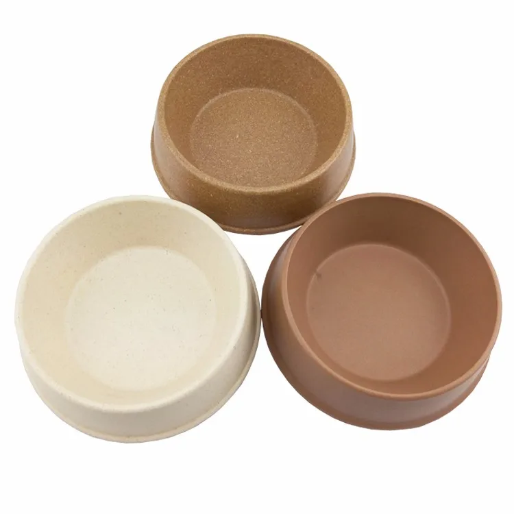 Biodegradable Nature Eco-Friendly Round Bamboo Fiber Bowl for Pets Animals Bamboo Fiber Animal plates