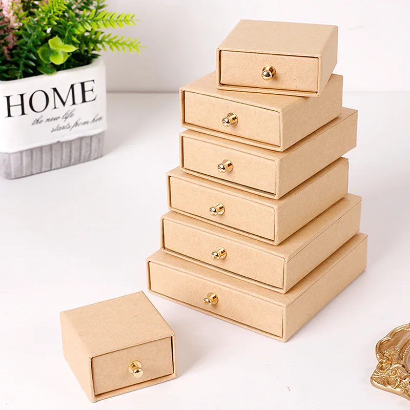 gradient pink jewelry storage art paper box earrings ring necklace bracelet pendant jewelry packing box with velvet foam insert