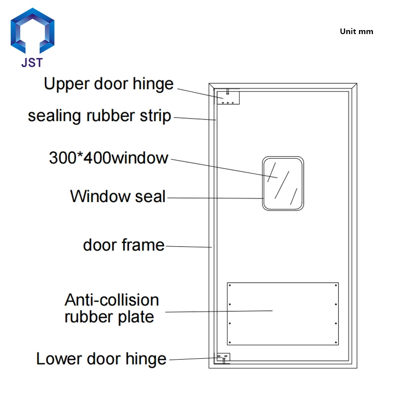 JST High Standard Modern embossed metal  cold storage insulation  swing traffic door