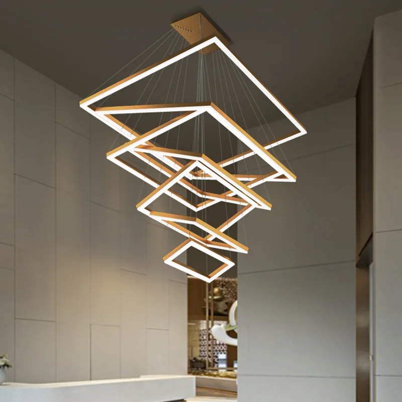 new modern crystal chrome rectangular led pendant lamp