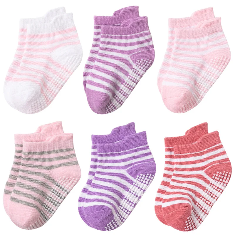 Non Slip Grip Ankle Socks with Non Skid Soles for Infants Toddlers Kids Boys Girls