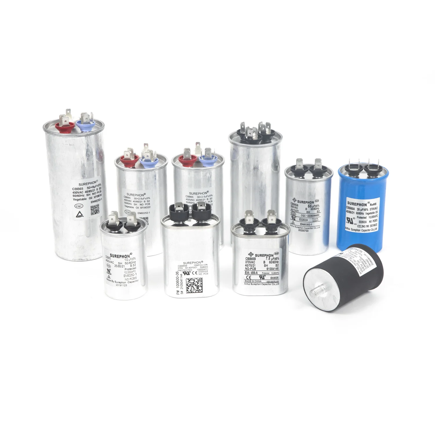 Self healingP2 S2 explosion protective aluminum case motor run oval CBB65 capacitor