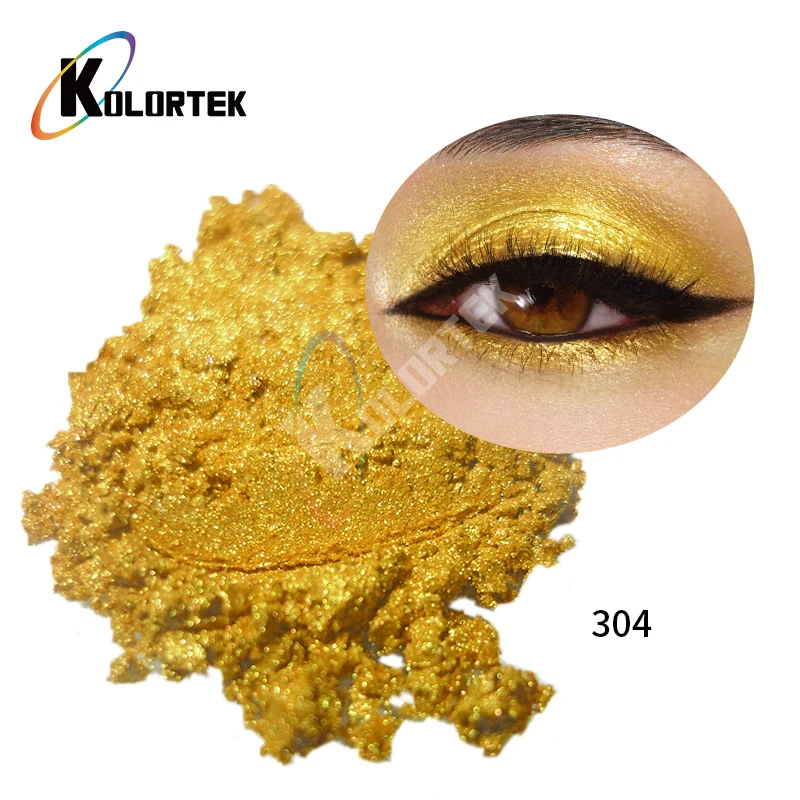 Kolortek Makeup Loose Cosmetic Highlighter Gold Pigment Eyeshadow Shimmer Golden Mica Powder