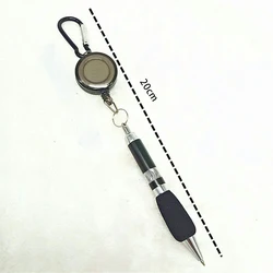 High  quality Promotional Gift custom logo Outside retractable  reel ballpoint pen with carabiner clip  Keychains