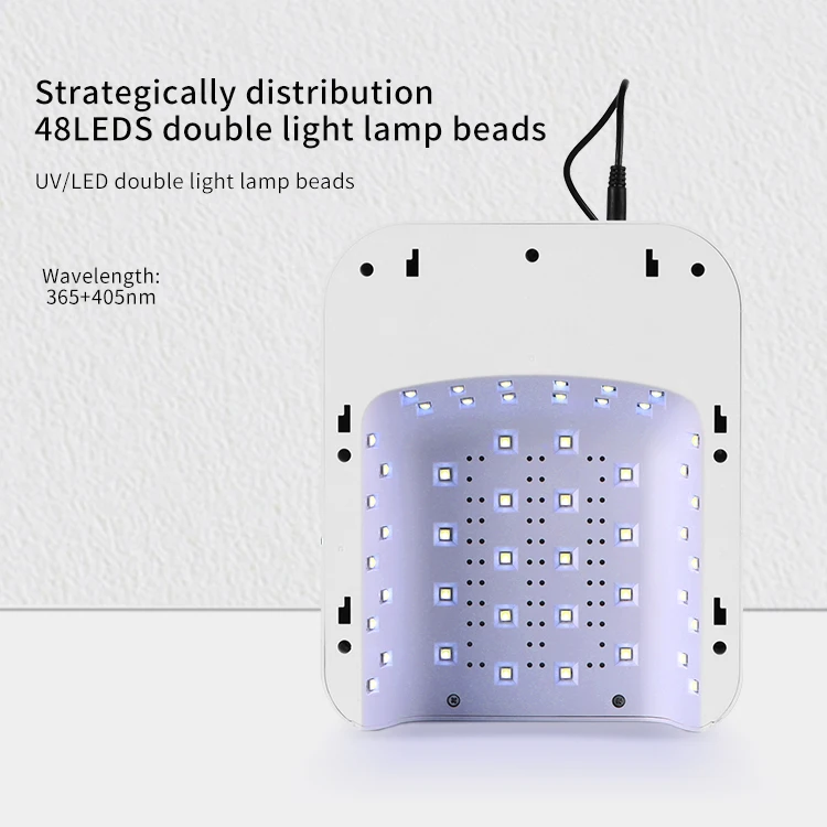 Portable 48W UV LED Light High Quality Smart IR Sensor UV LED Nail Gel Polish Curing Lamp Nail Dryer with 3 Timers