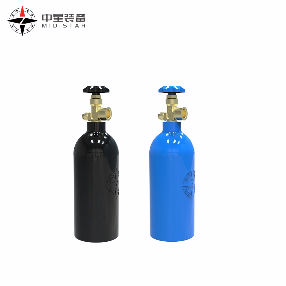 mini CO2 Tank- New Aluminum Cylinder with  Valve Series ISO7866 Standard  for He Helium hydrogen cylinder cartridges