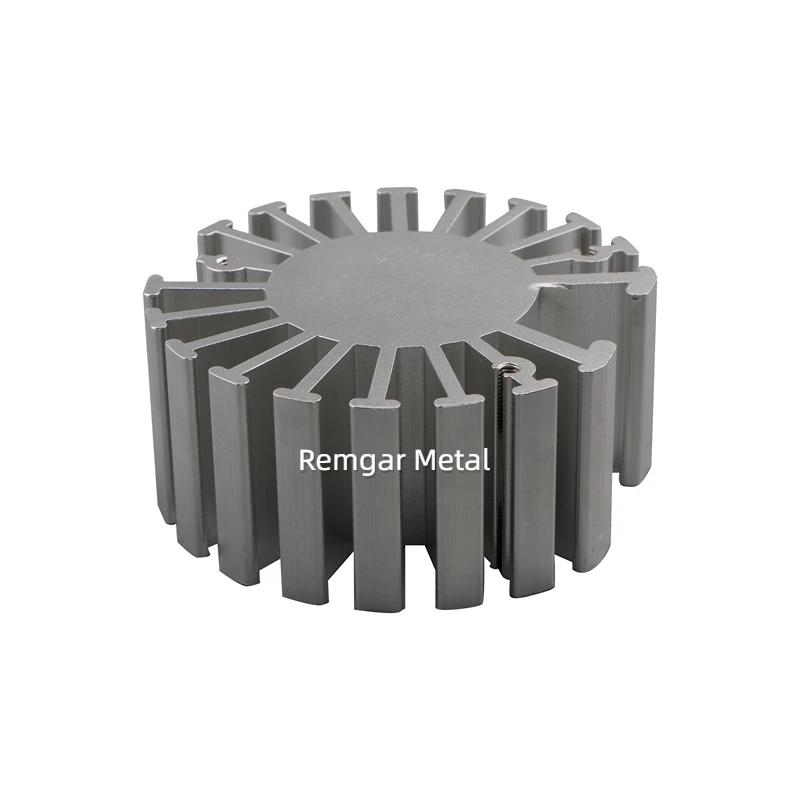 black anodized round cnc milling turning extrusion heatsink profile extruded high power led light aluminum circular heat sink