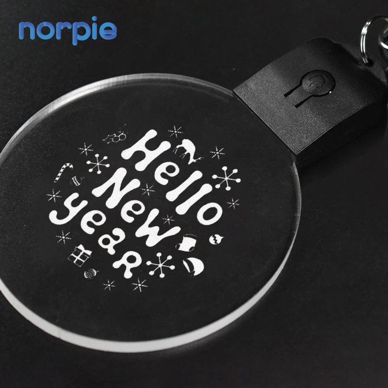 UV Christmas pendent Laser blank acrylic LED Christmas ornaments (with battery)