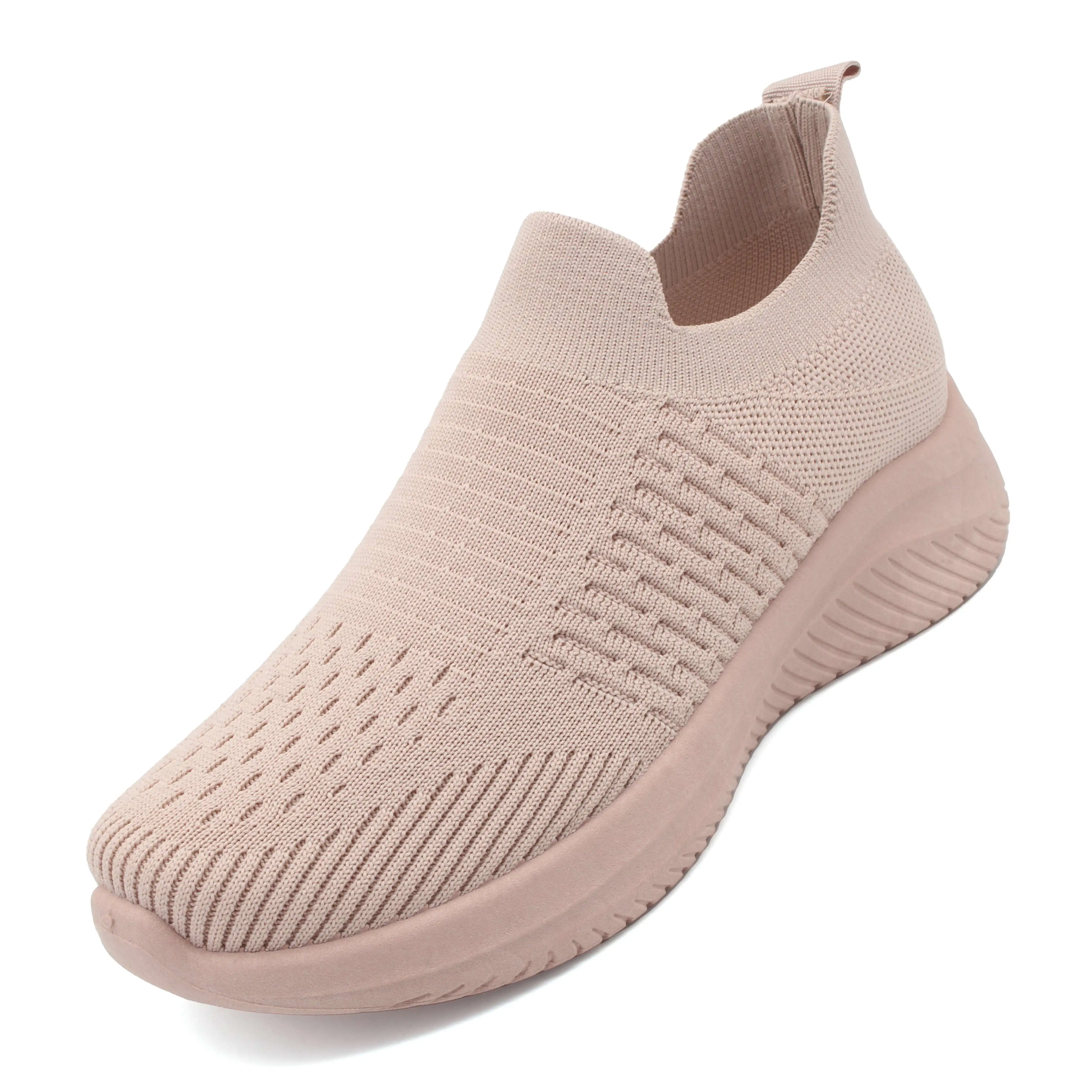 Multiple Colors Wholesale Knitted Breathable Casual Women Shoes Walking Style Women Shoes