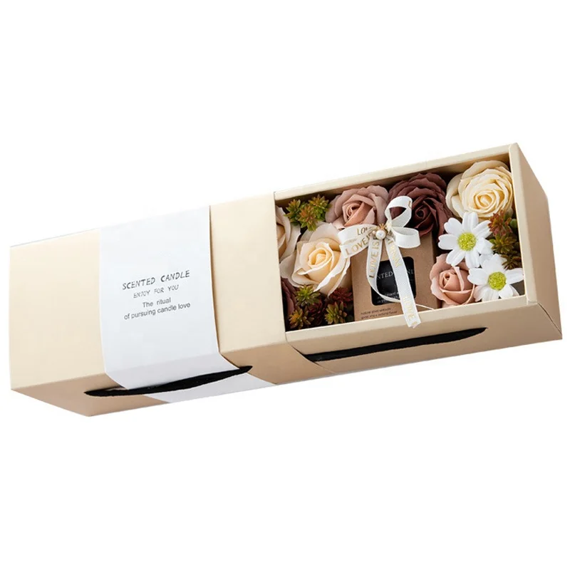 luxury private label custom logo fragrance oil scented candles gift set with dried flowers for wedding scented candles