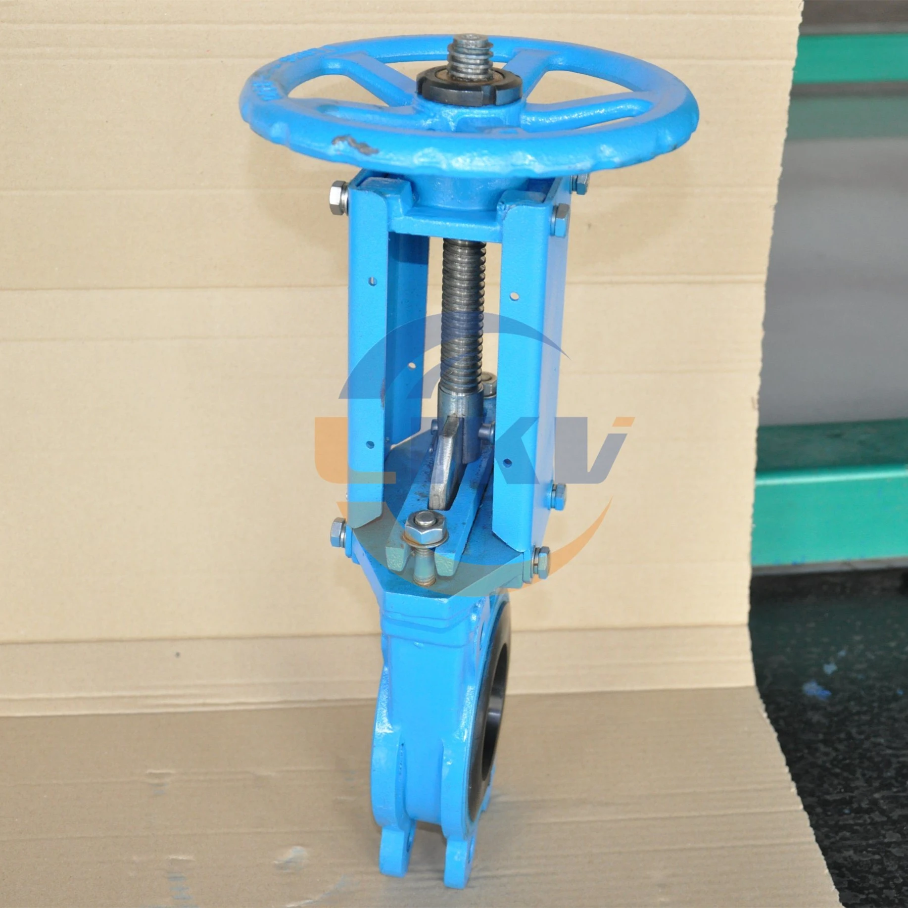 150LB Casting Steel Rubber-Seat Rising Stem Compressed Air Knife Gate Valve with CF8 Plate