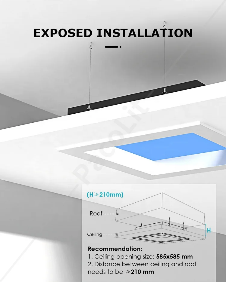 Современное Внутреннее освещение, синее небо, декоративный, виртуальный солнечный свет, квадратный 60*60 см, высокотехнологичный, плоский, устанавливаемый светодиодный светильник, световая панель
